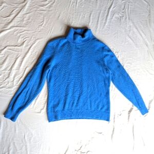 Land's End Blue Cashmere Turtleneck